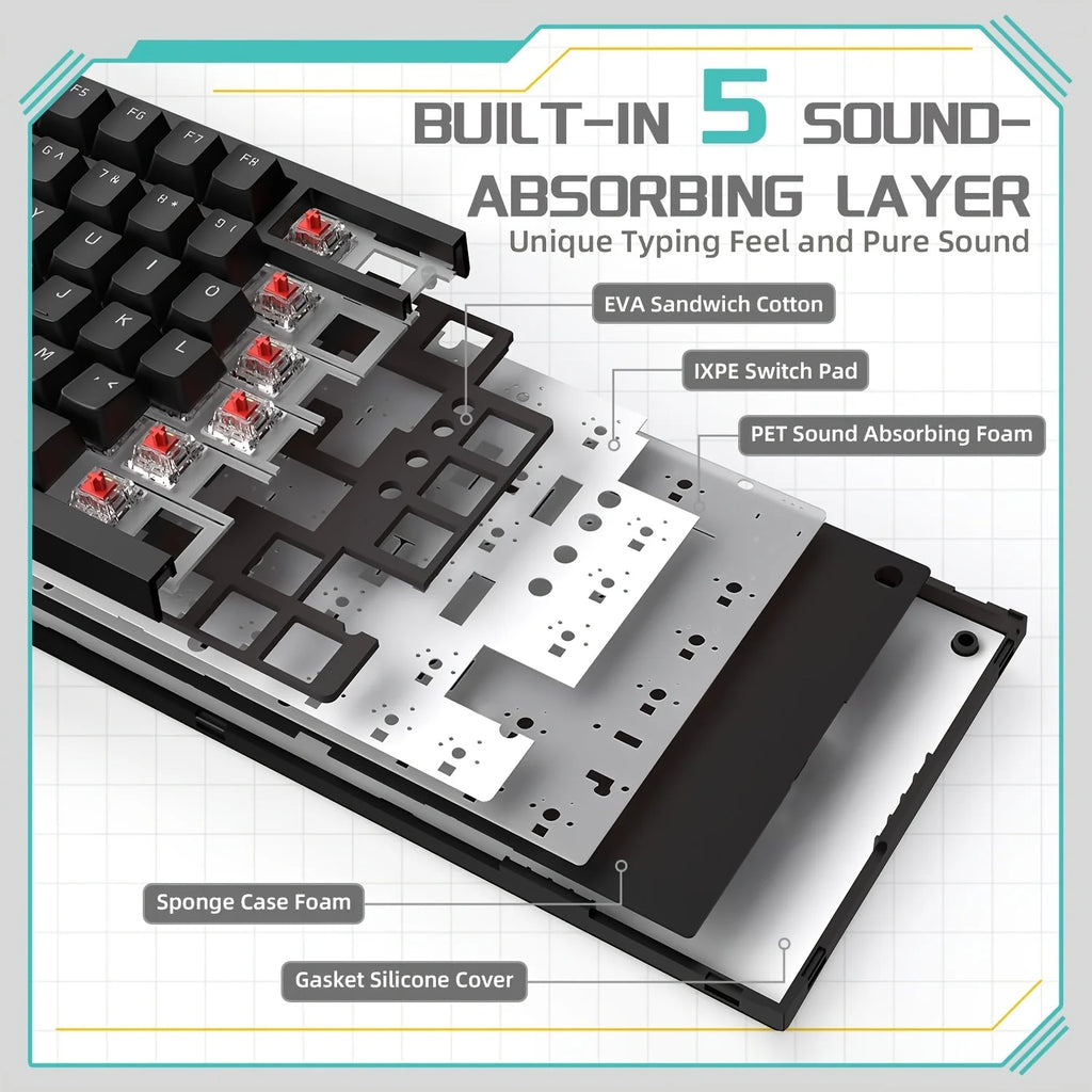 Ajazz AK820 Wired Mechanical Keyboard