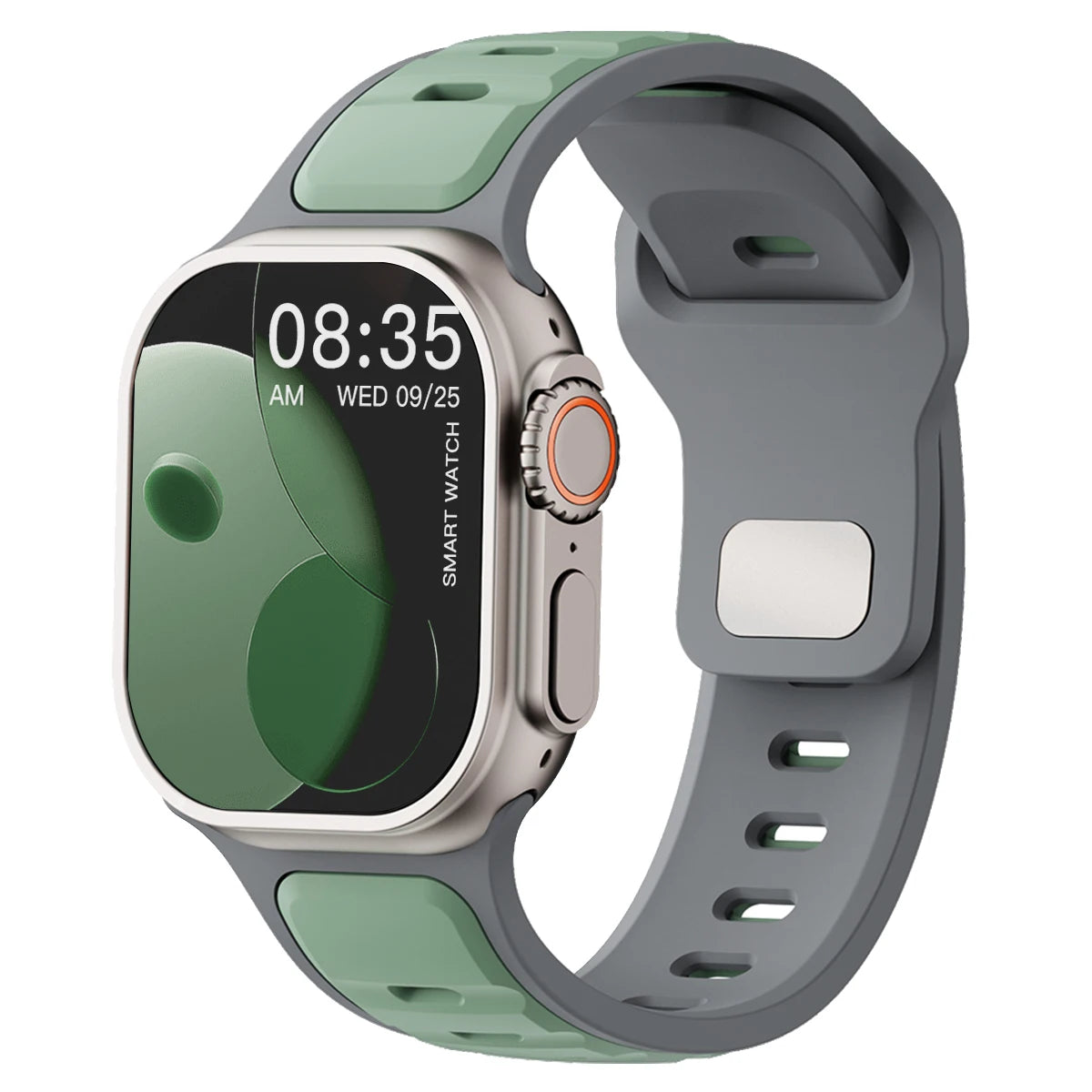 Apple Watch silicone sport band in vibrant colors, designed for comfortable wear and durability.