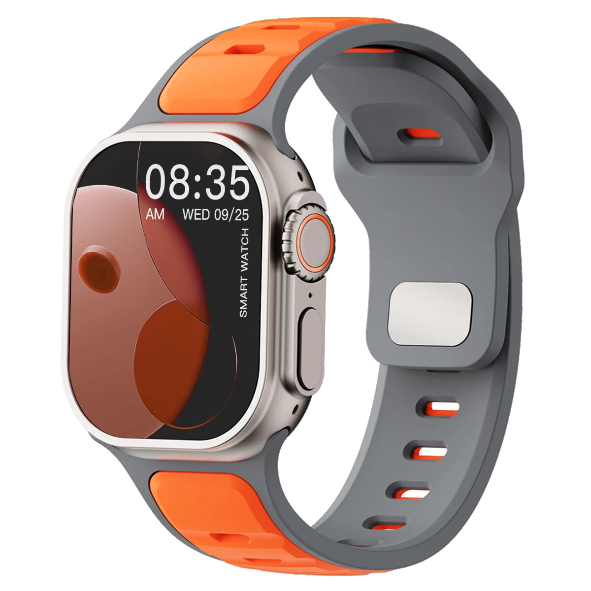 Apple Watch silicone sport band in vibrant colors, designed for comfortable wear and easy attachment to Apple Watch models.