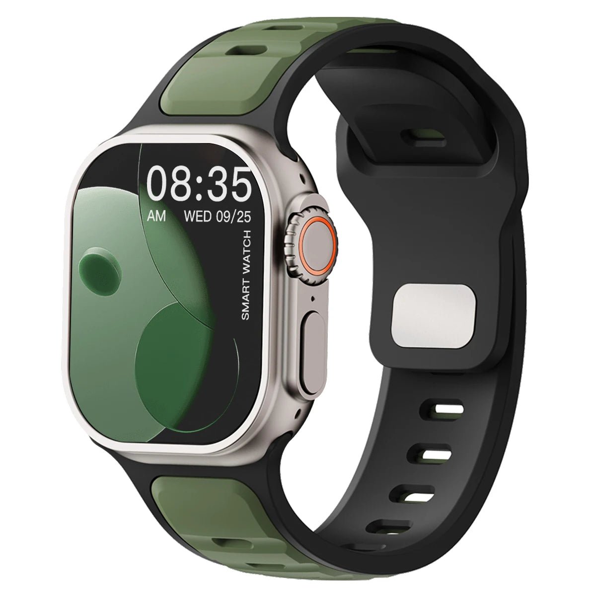 Apple Watch silicone sport band in vibrant colors, designed for comfortable fit and durability for Apple Watch models.