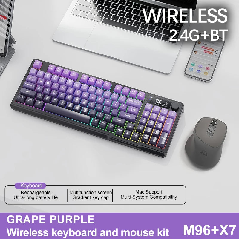 FreeWolf M96 Wireless Keyboard with Screen
