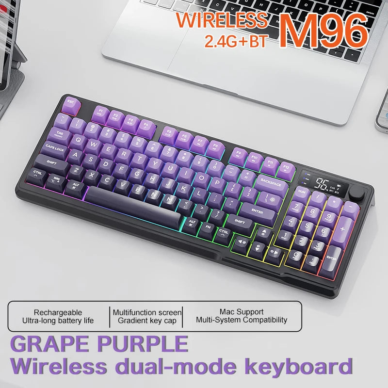 FreeWolf M96 Wireless Keyboard with Screen