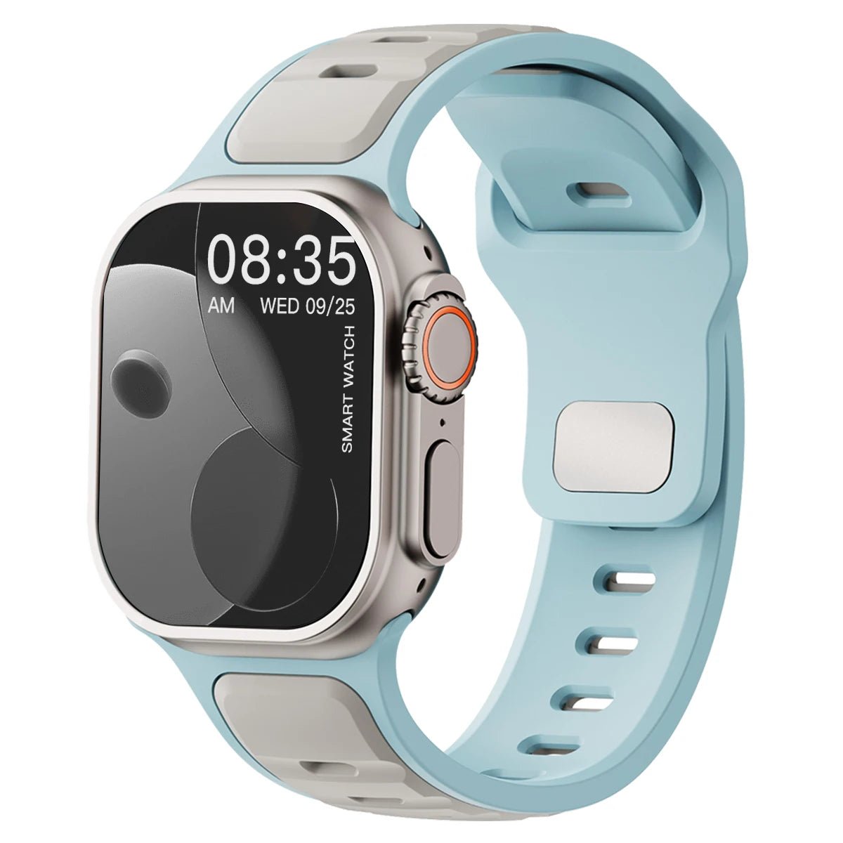 Silicone sport band for Apple Watch, black color, flexible and comfortable fitness accessory for Apple Watch models